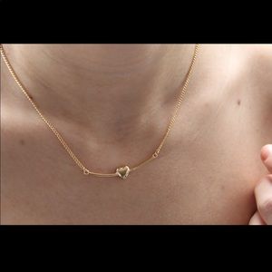 14k Gold Filled Heart Bar Necklace